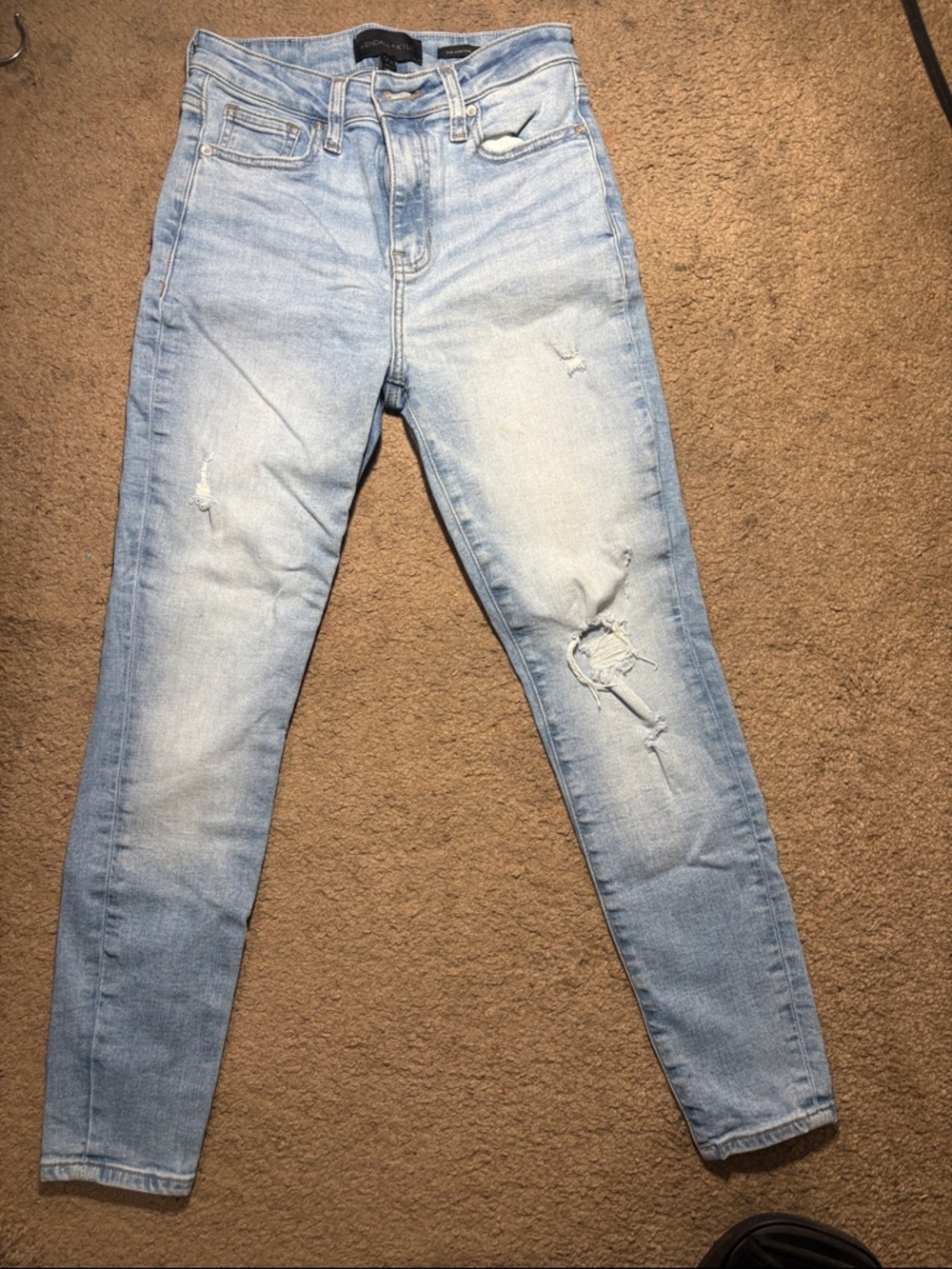 Kendall & Kylie Light Wash Distressed Skinny Jeans